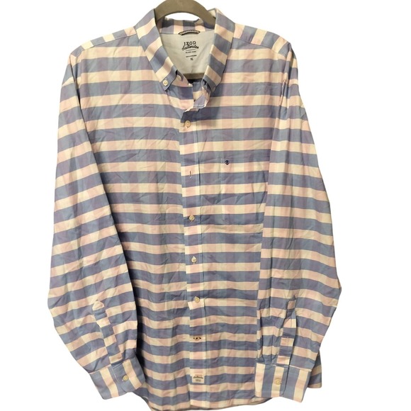 Izod Other - IZOD Saltwater Newport Oxford Relaxed Fit Plaid Button Down Shirt Mens XL